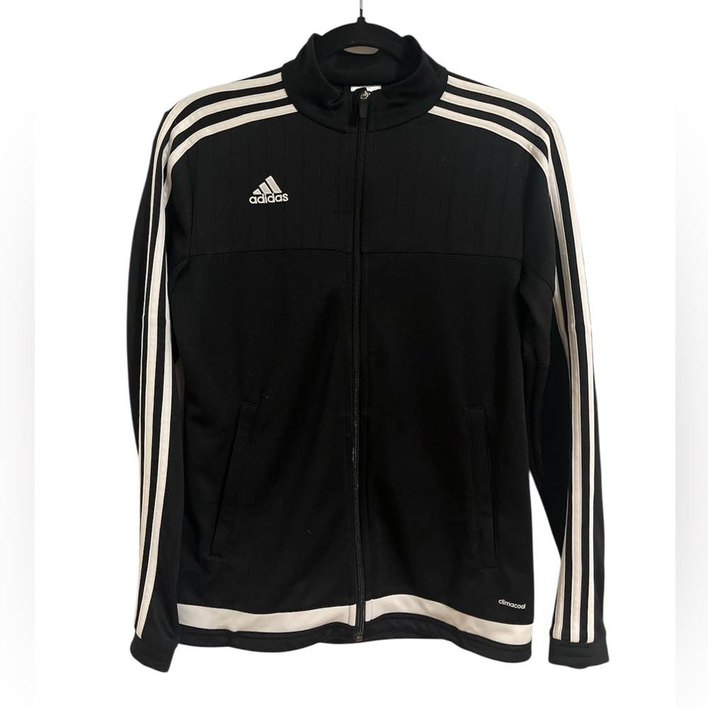 Classic Adidas Black Track Jacket - Unisex Size Small